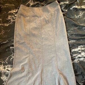Grey long pencil skirt